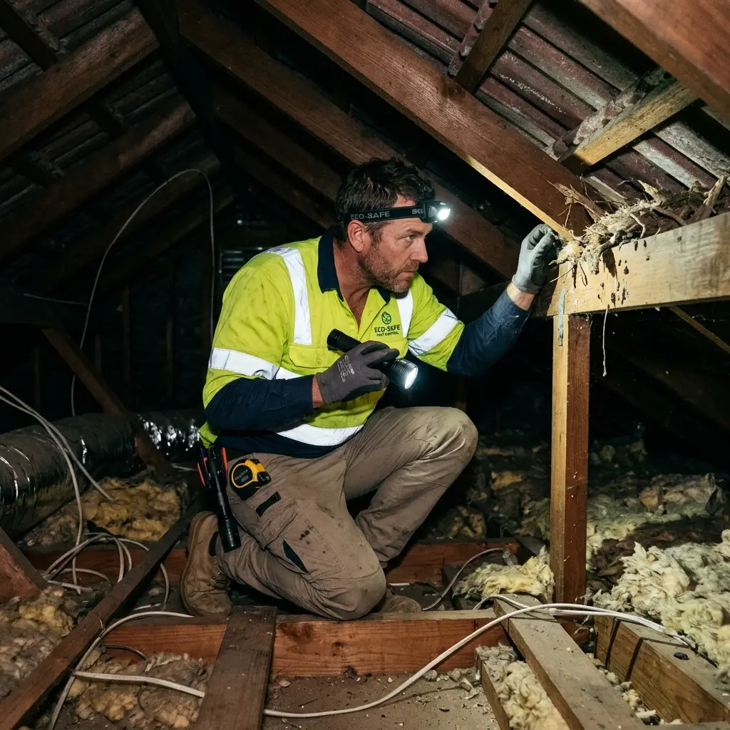 Technician using detection equipment to locate a dead rat inside a Watergardens wall cavity